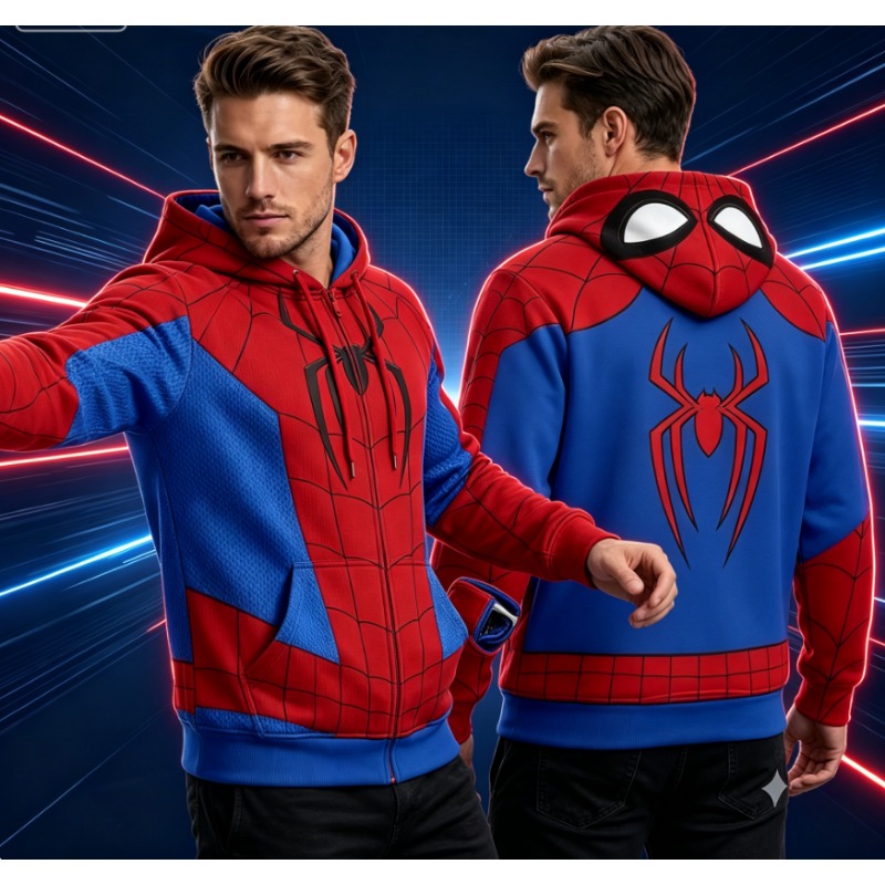 Streetwear Brand Y2K - Unisex Fashion Spider Pattern Cosplay Hooded