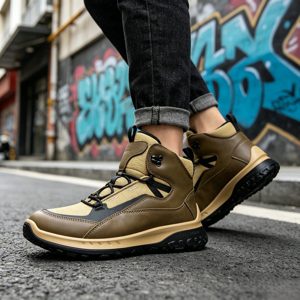 High Top Leather Shoes Men Lux - Streetwear Brand Designs 评论和价格