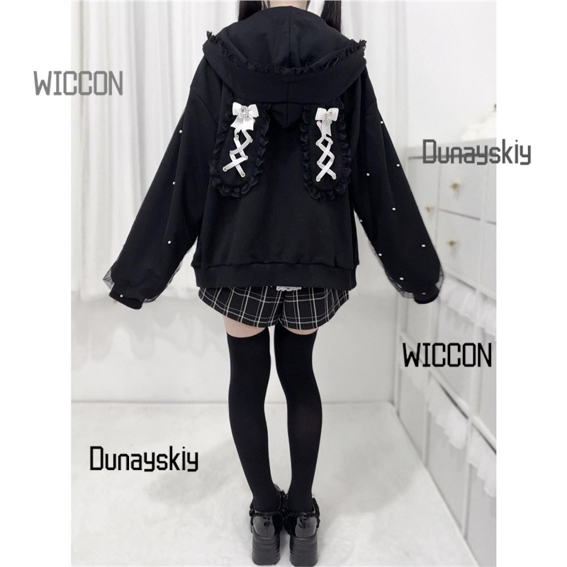 Jirai Kei Japanese Bunny Hoodi - Streetwear Brand Y2K 评论和价格