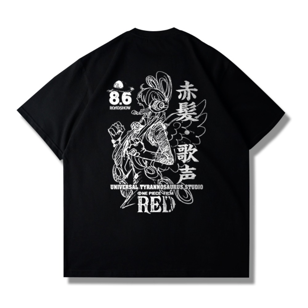 2025One Piece Red Graphic T Sh - Good Streetwear Brand 评论和价格