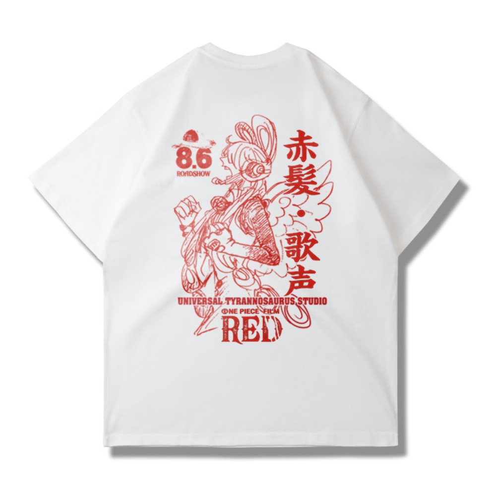 2025One Piece Red Graphic T Sh - Good Streetwear Brand 评论和价格